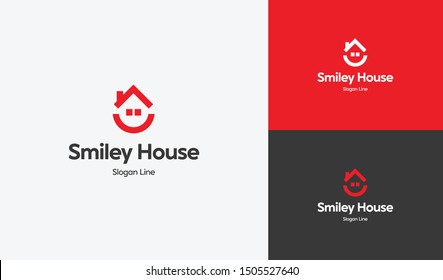 Minimal Modern Icon For House And Smile Clean Home Logo Can Be Used For Multiple Businesses And Individual Use