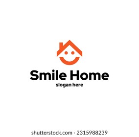 Minimal Modern Icon for House and smile Clean Home logo can be used for multiple businesses and individual use