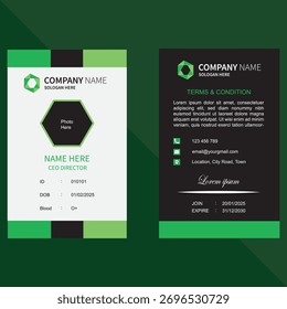 Minimal and modern ID card template design for professional branding and corporate identity