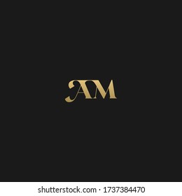 Minimal modern AM initial based letter icon logo
