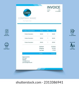 Minimal and Modern Invoice Design, Simple Stationary Design