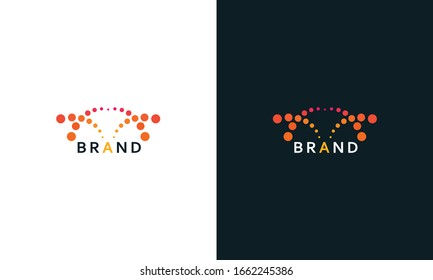 Minimal modern line art abstract colorful logo.