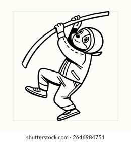 minimal modern line art monkey mascot logo
