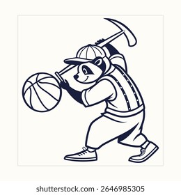 minimal modern line art monkey mascot logo
