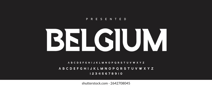 Minimal modern logo alphabet font. Typography abstract minimalist sans serif technology, electronic, digital, music, movie, creative logos fonts. vector illustration.