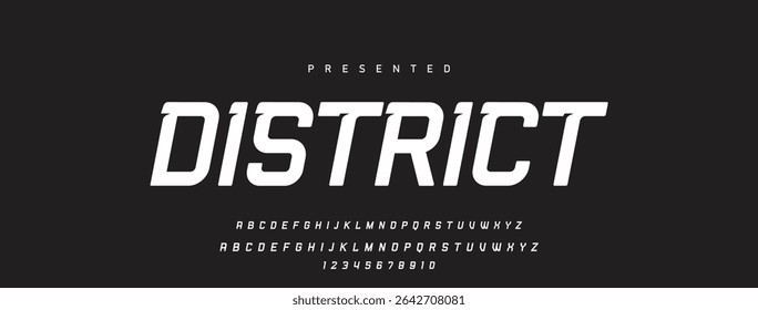 Minimal modern logo alphabet font. Typography abstract minimalist sans serif technology, electronic, digital, music, movie, creative logos fonts. vector illustration.