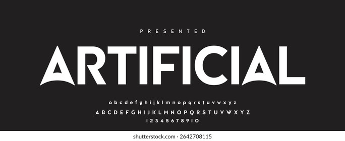 Minimal modern logo alphabet font. Typography abstract minimalist sans serif technology, electronic, digital, music, movie, creative logos fonts. vector illustration.