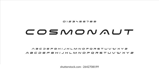 Minimal modern logo alphabet font. Typography abstract minimalist sans serif technology, electronic, digital, music, movie, creative logos fonts. vector illustration.