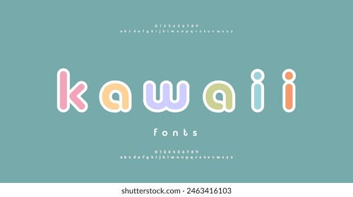 Minimale moderne Logo-Alphabet-Schriftarten. Typografie kawaii niedliche minimalistische urbane digitale neon elektrische Zukunft kreative Logos Schriftart. Vektorillustration