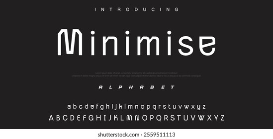 Minimal modern logo alphabet fonts. Typography minimalist urban sana serif digital fashion future creative logos fonts. vector illustration