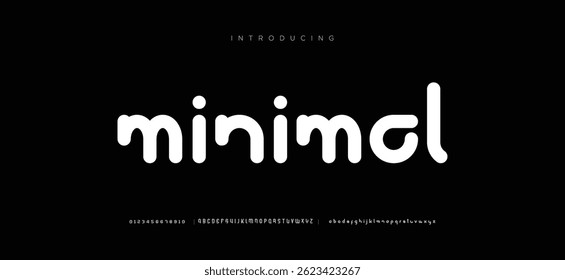 Minimal modern logo fonts. Typography minimalist urban digital fashion future creative logo font. vector illustration
