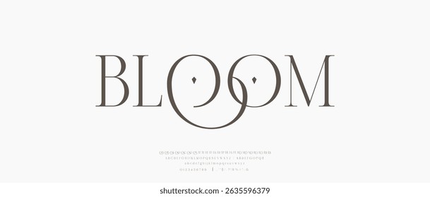 Minimal Modern and Luxury Font. Elegant font alphabet logo. Typography Beauty fashion luxury classic letters serif fonts decorative wedding vintage retro logos. vector illustration
