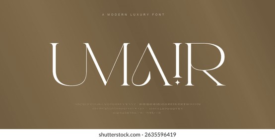 Minimal Modern and Luxury Font. Elegant font alphabet logo. Typography Beauty fashion luxury classic letters serif fonts decorative wedding vintage retro logos. vector illustration
