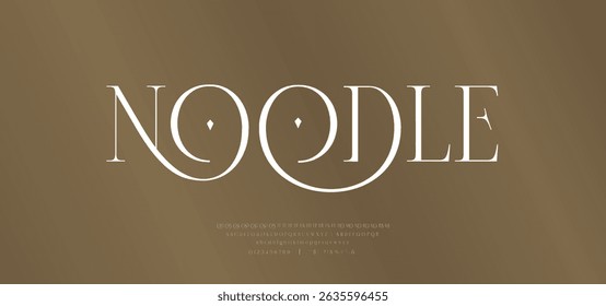 Fonte Moderna e Luxo Mínima. Logotipo elegante do alfabeto da fonte. Tipografia Beleza moda luxo clássico letras serif fontes decorativo casamento vintage retro logos. ilustração vetorial

