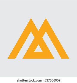 Minimal Modern M Letter and Triangle Logo Icon Emblem Monogram for Architectural /  Industrial Business