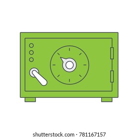 minimal and modern money safe box line icon