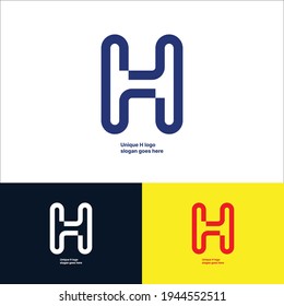 Minimal modern monogram type H letter logo.