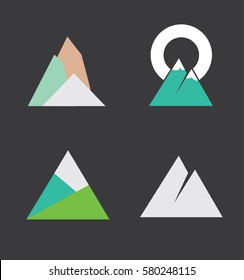 Minimal And Modern Mountain Logo Set