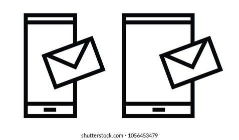 Minimal Modern Phone Mail and Tablet Mail Line Icon Set