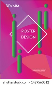 Minimal modern poster design template with gradient background and abstract shapes