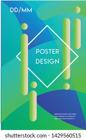 Minimal modern poster design template with gradient backround and abstract shapes