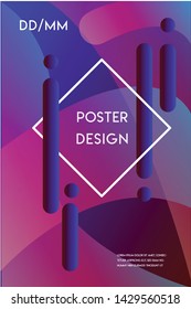 Minimal modern poster design template with gradient background and abstract shapes