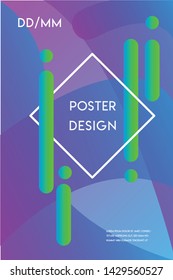 Minimal modern poster design template with gradient background and abstract shapes