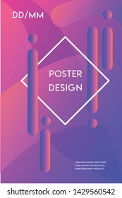 Minimal modern poster design template with gradient background and abstract shapes