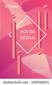 Minimal modern poster design template with gradient background and abstract shapes
