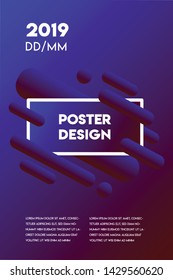 Minimal modern poster design template with gradient background and abstract shapes