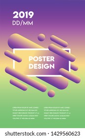 Minimal modern poster design template with gradient background and abstract shapes