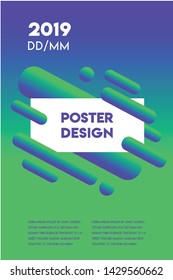 Minimal modern poster design template with gradient backround and abstract shapes