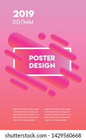 Minimal modern poster design template with gradient backround and abstract shapes