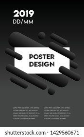 Minimal modern poster design template with gradient backround and abstract shapes