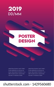 Minimal modern poster design template with gradient backround and abstract shapes