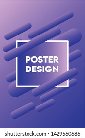 Minimal modern poster design template with gradient backround and abstract shapes