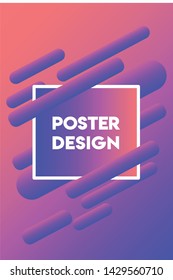 Minimal modern poster design template with gradient background and abstract shapes