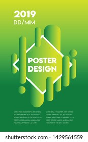 Minimal modern poster design template with gradient background and abstract shapes