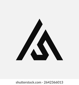 Minimal modern AS SA letter logo with clean design, ideal for branding and corporate identity.