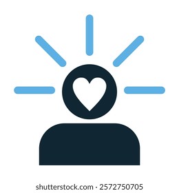 A minimal and modern self esteem icon vector representing confidence, personal growth and positivity. Ideal for psychology, mental health, self help and wellness and graphic design