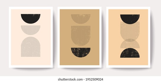 Minimal modern set of elegant abstract creative  artistic composition, ideal for wall decoration, as postcard or brochure design, vector illustration
