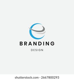 Minimal modern simple letter "E" logo template