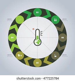 Minimal Modern Style Eco Infographics Timeline Design with Circles - Global Warming