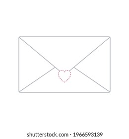Minimal and modern style, traditional wedding invitation icon in gray and pink for celebrations. Marriage celebration, save the date icon part of a set with a heart as an envelope sealer.