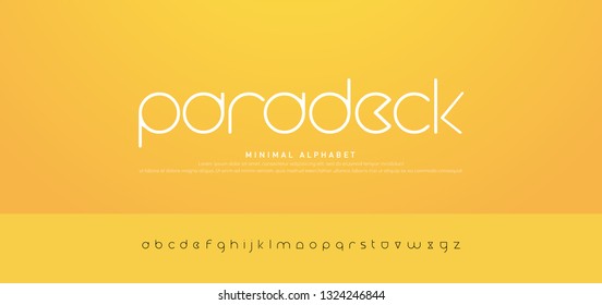 Minimal Modern Urban Alphabet Fonts. Typography Simple Round Thin Line Font Uppercase. Vector Illustration