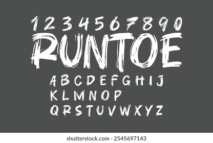 Minimal modern urban hand drawn fonts Typography typeface uppercase and number.