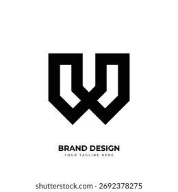 Design de logotipo de monograma moderno mínimo Vw ou Wv inicial ideal para marca, negócios e identidade.
