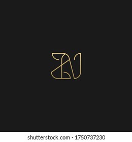 Minimal modern ZN NZ N Z initial based letter icon logo