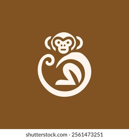 Minimal monkey logo for sale.