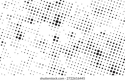 Diseño monocromático mínimo con puntos de semitono dinámicos.